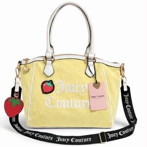 NWT Juicy Couture Yellow Tote with Strawberry Pouch